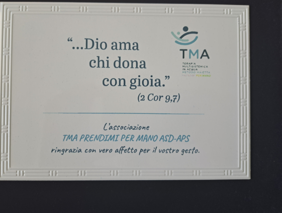 Close to the families of the TMA Prendimi per Mano association